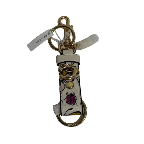 Coach Trigger Snap Bag Charm With Creature Print Keychain - Picture 1 of 6